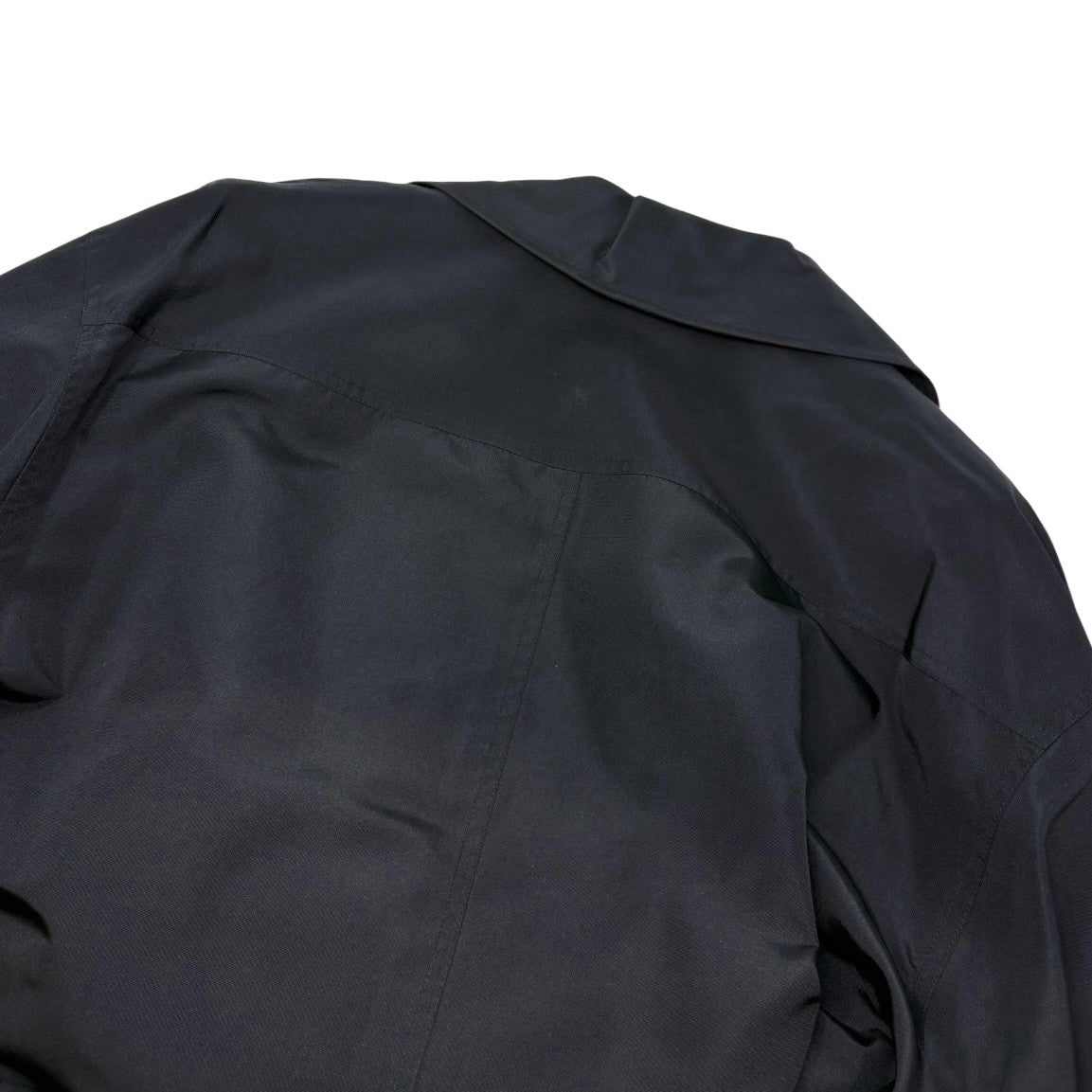 CHANEL Vintage CC Mark Logo Trench Coat Button Pocket Black Gold Silk