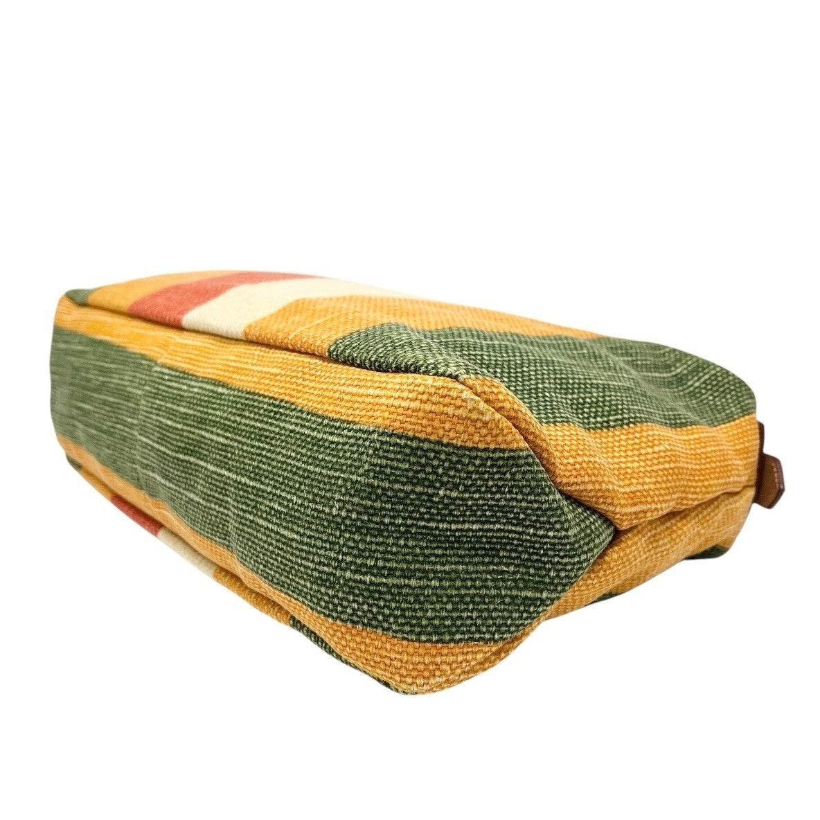 GUCCI Vintage Horsebit Multicolor Stripe Hobo Bag Zip Camel Canvas Leather