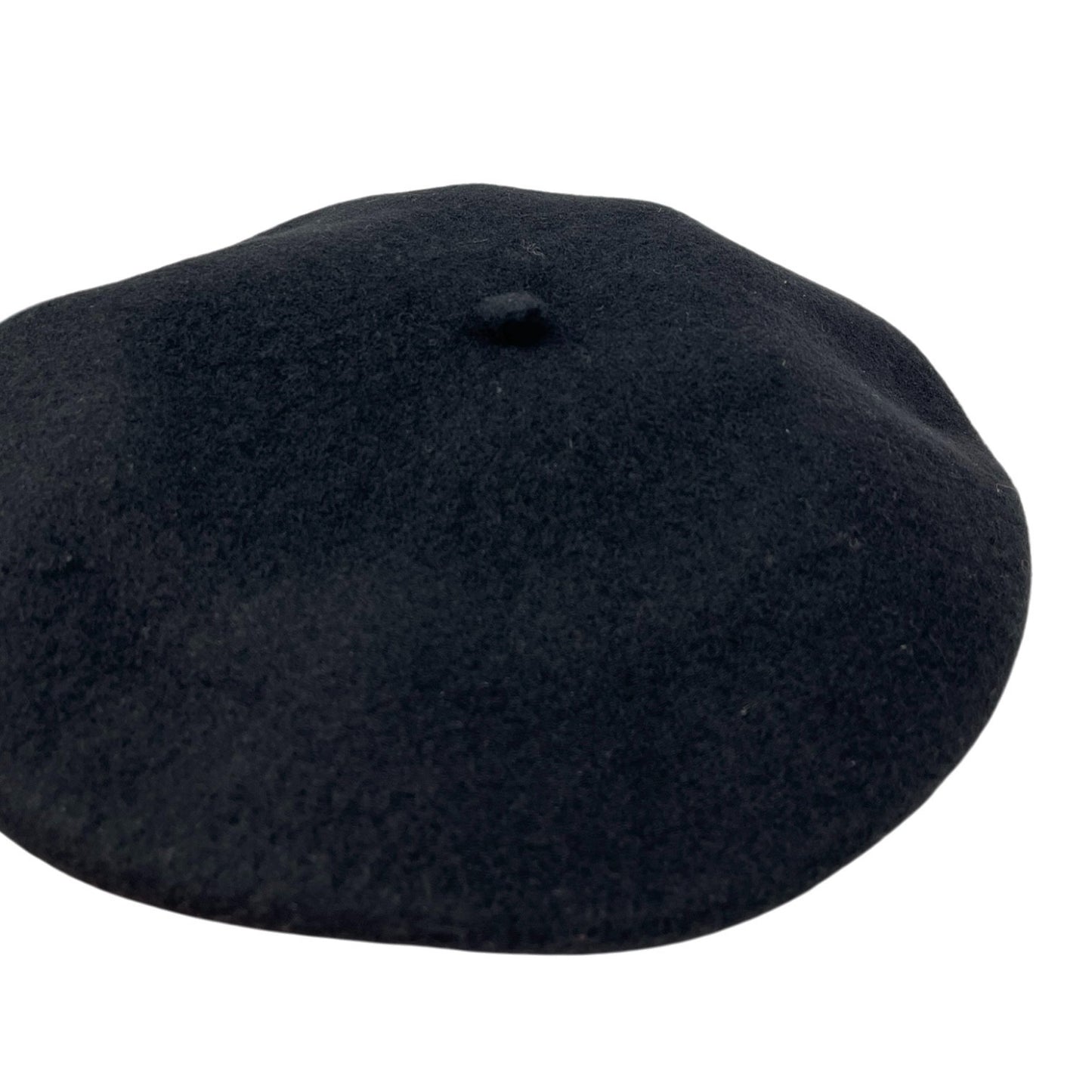 CHANEL Vintage CC Logo Beret Hat Black Fashion Accessory Wool Knit Cap 902224