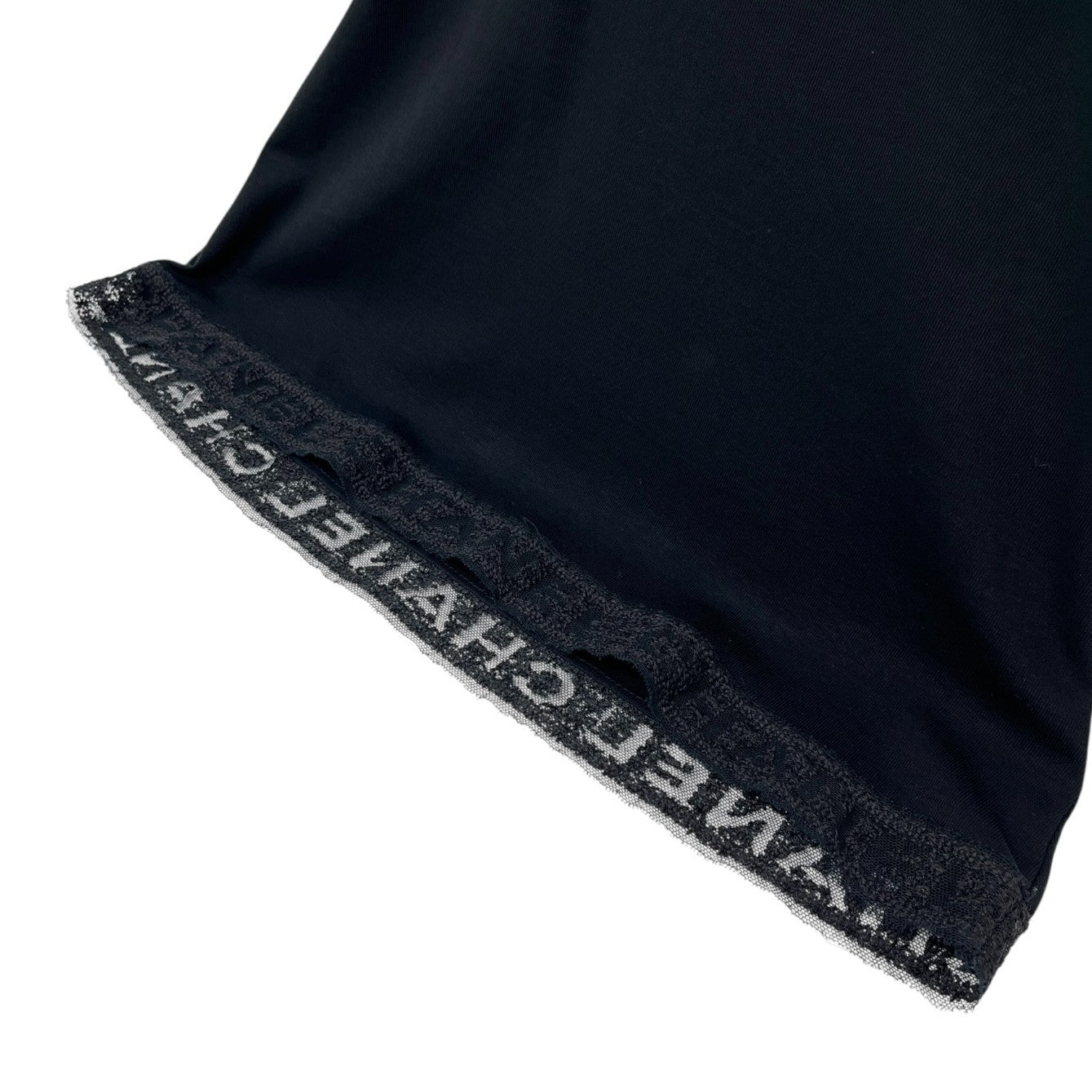 CHANEL Vintage Logo V-neck Tank Top Cotton Black Pullover Sleeveless