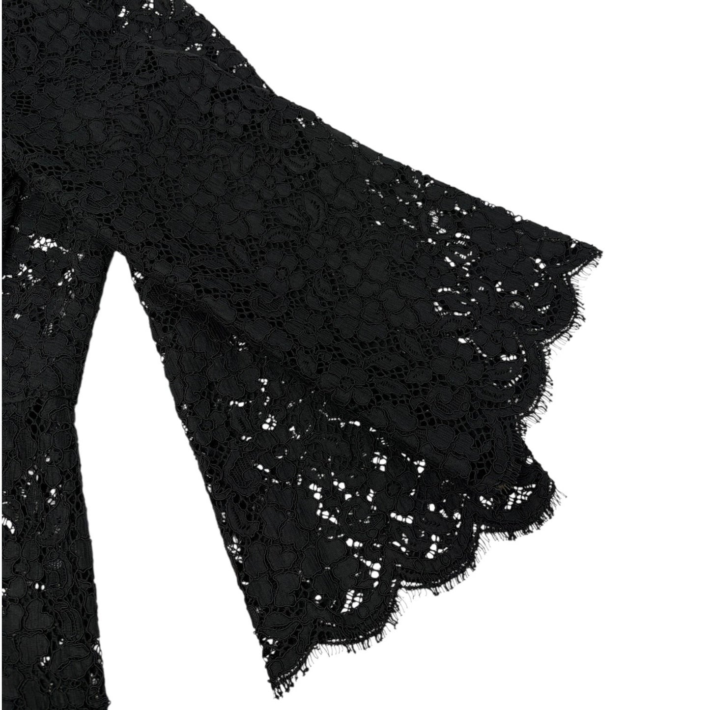 DOLCE&GABBANA Vintage Midi Floral Lace Camisole Dress #44 Black Cotton