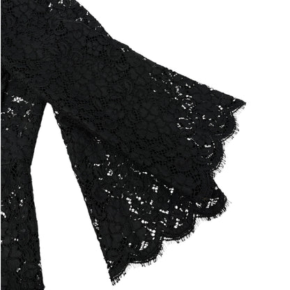DOLCE&GABBANA Vintage Midi Floral Lace Camisole Dress #44 Black Cotton