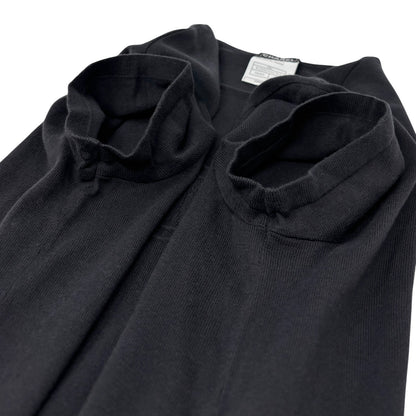 CHANEL Vintage 05C CC Logo Knit T-shirt #42 Short Sleeve Top Black 901186