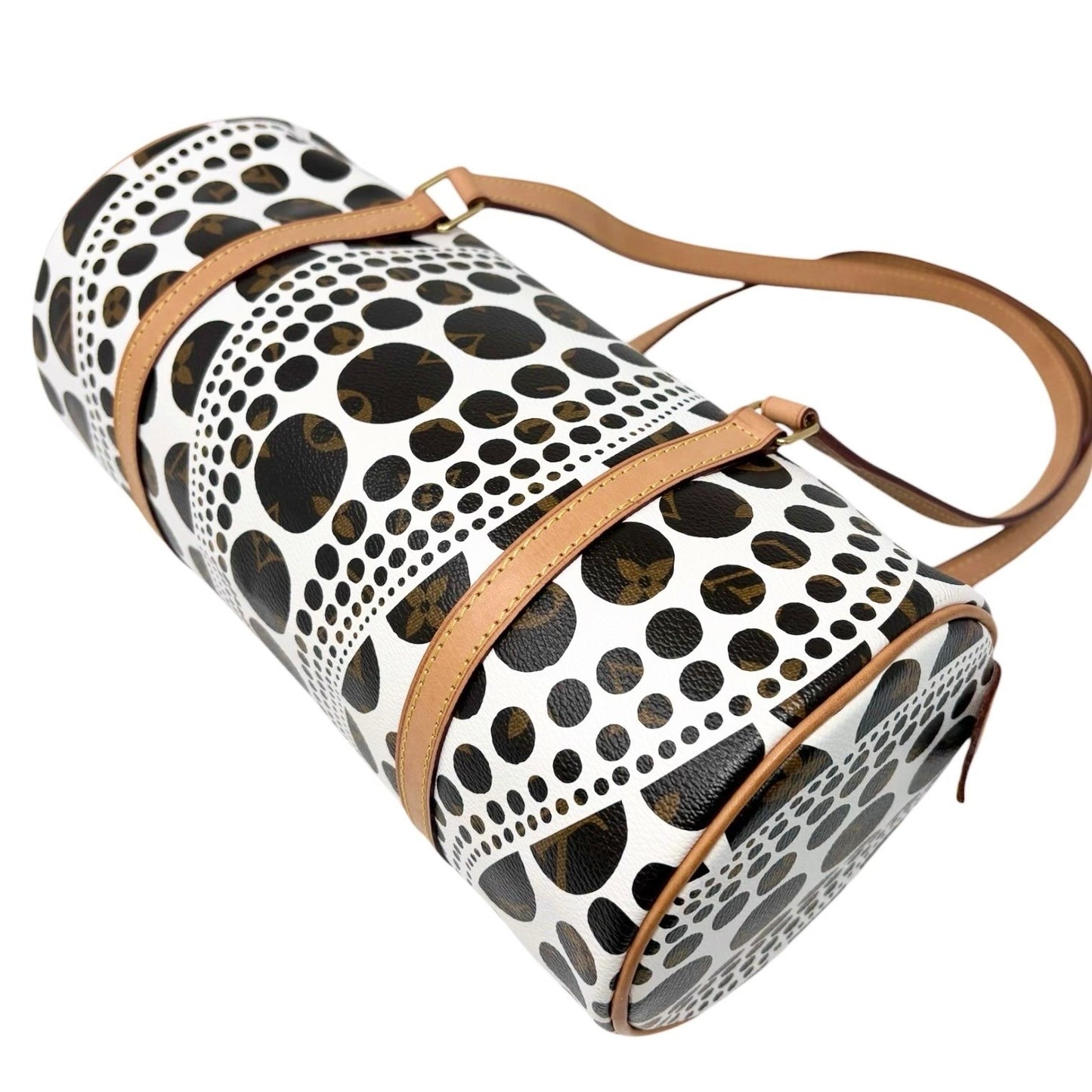 LOUIS VUITTON Vintage Monogram Yayoi Kusama Papillon Shoulder Bag White 902548