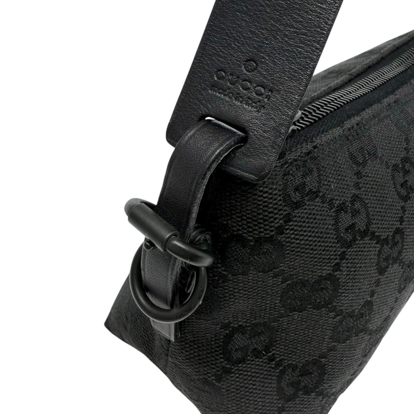 GUCCI Vintage GG Monogram Logo Canvas Mini Shoulder Bag Pochette Black 902035