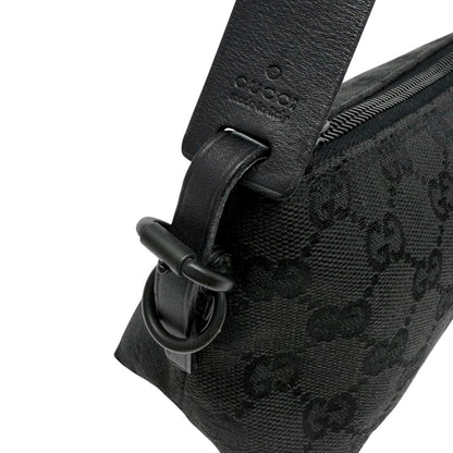 GUCCI Vintage GG Monogram Logo Canvas Mini Shoulder Bag Pochette Black 902035