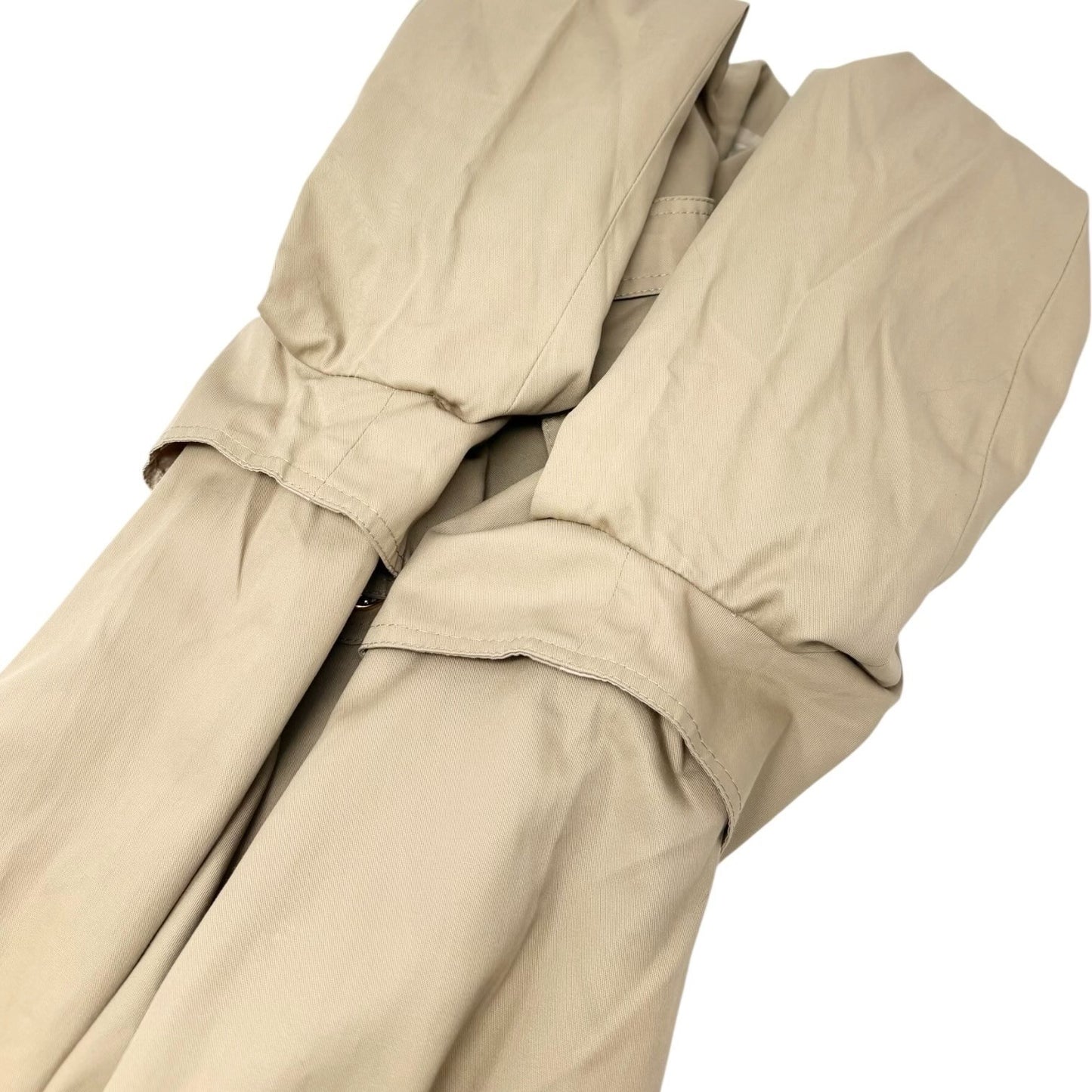 CELINE Vintage Macadam Logo Button Trench Coat Long Jacket #40 Beige Gold Cotton