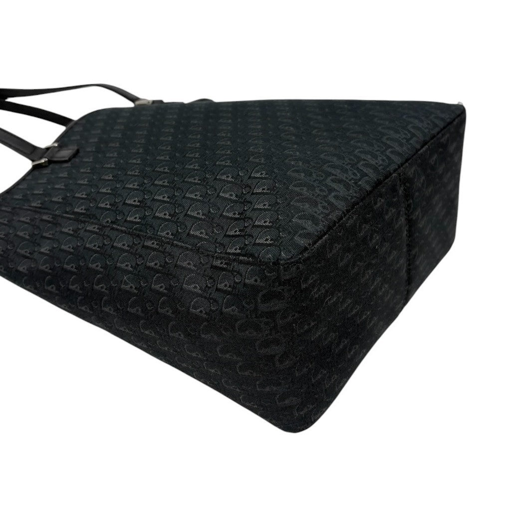 Christian Dior Vintage 2003 Trotter Monogram Tote Shoulder Bag Black 902343