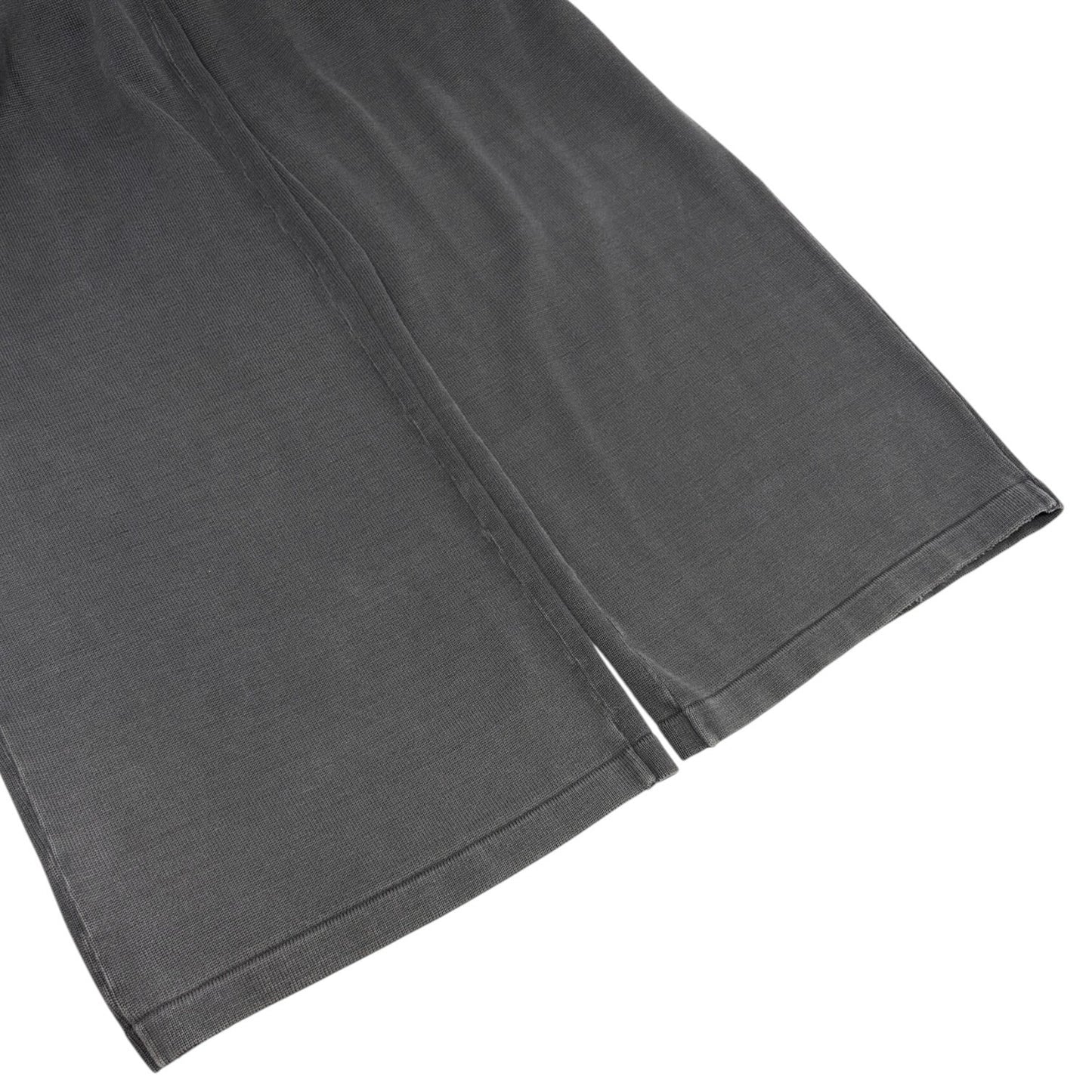 CHANEL Sport Vintage 03A CC Logo Wide Sweat Pants #42 Gray White Cotton 902069