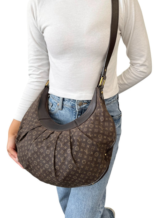 LOUIS VUITTON Vintage Monogram Rhapsody Crossbody Bag Brown Gold Canvas Leather