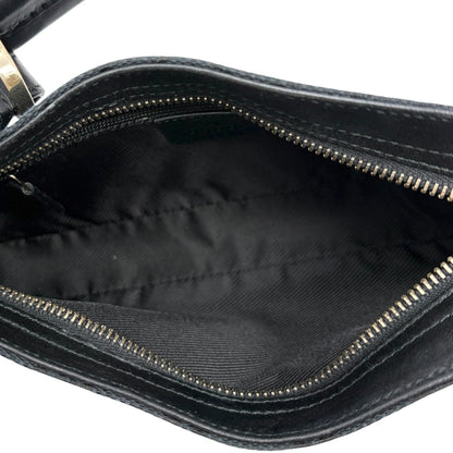 GUCCI Vintage GG Monogram Logo Canvas Pochette Mini Bag Dark Blue Gold Leather