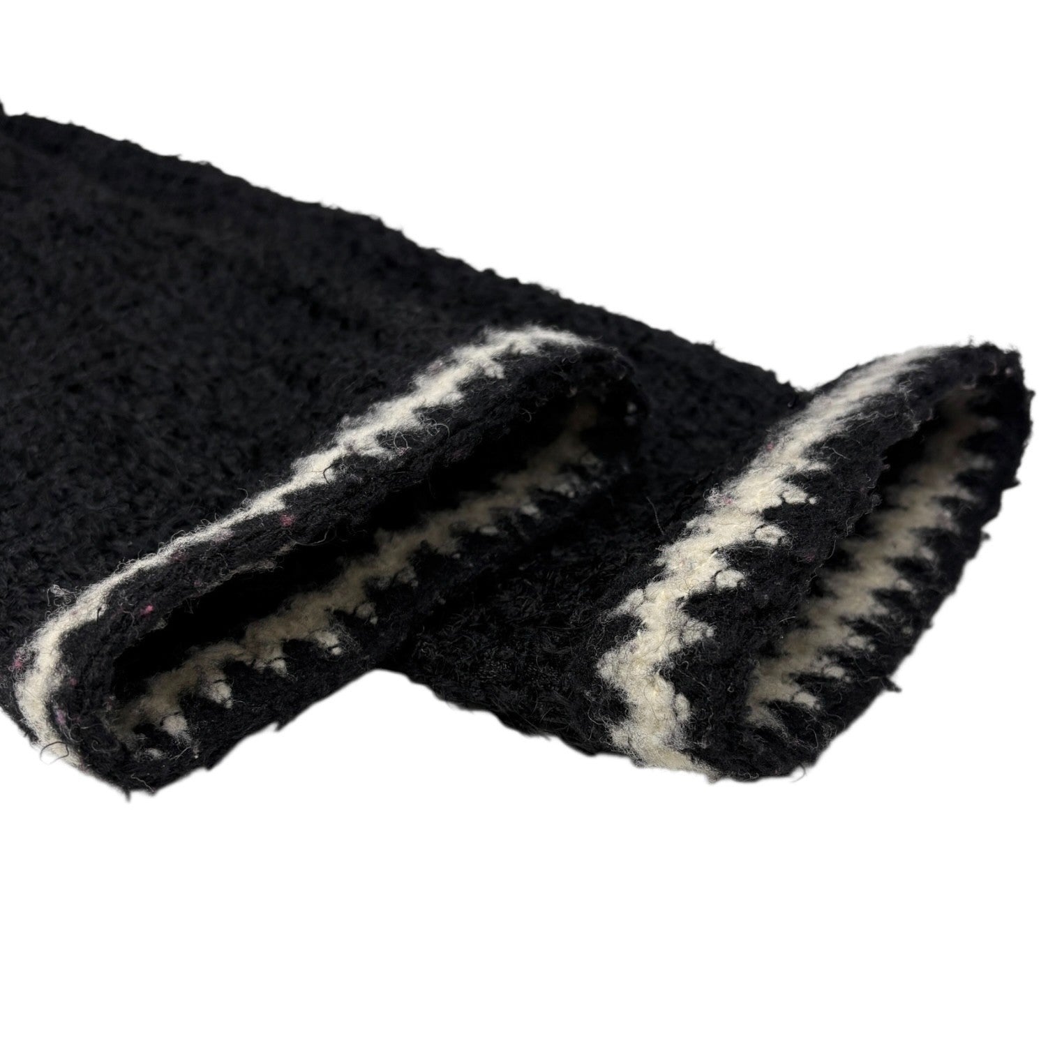 CHANEL Vintage 98A CC Mark Logo Button Tweed Jacket #38 Black White Wool