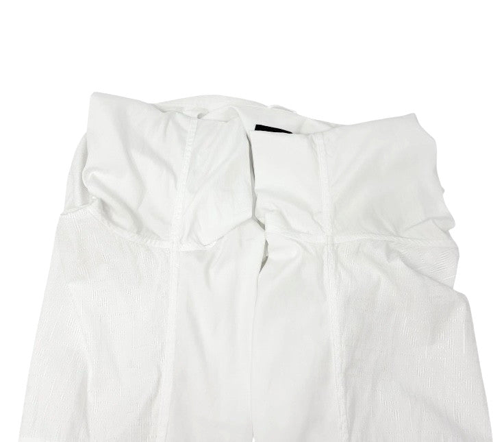 FENDI Vintage Zucca Monogram Long Sleeve Shirt #39 Button White Cotton