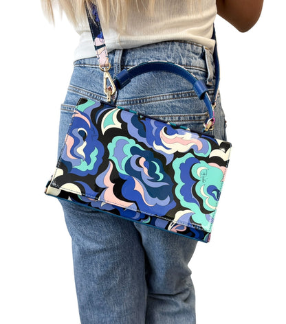 EMILIO PUCCI Vintage Logo Psychedelic Printed Multicolor 2way Bag Blue 902568
