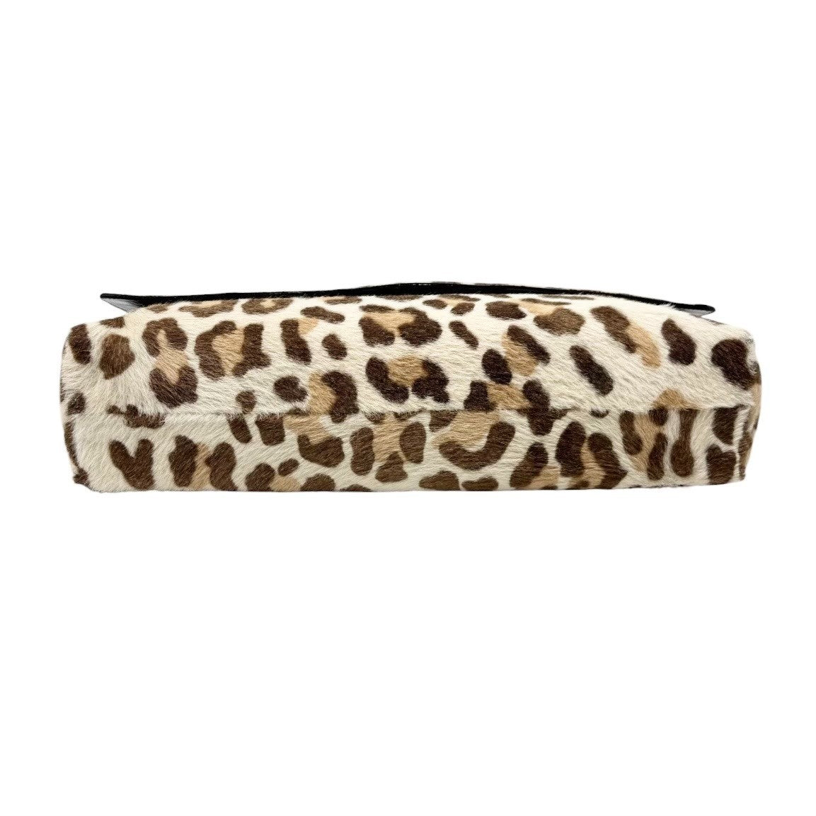 PRADA Vintage Triangle Logo Leopard Pony Calf Hair Chain Shoulder Bag 902309