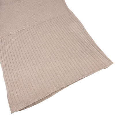 CHANEL Vintage 00A CC Logo Rib Knit Sweater Top #42 Beige Cashmere Silk 902082