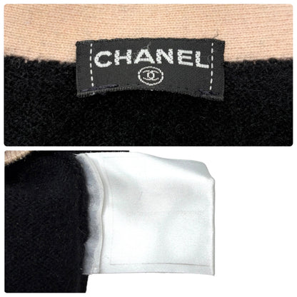CHANEL Vintage 03A CC Logo Cashmere Knit Cardigan Sweater Black 106917