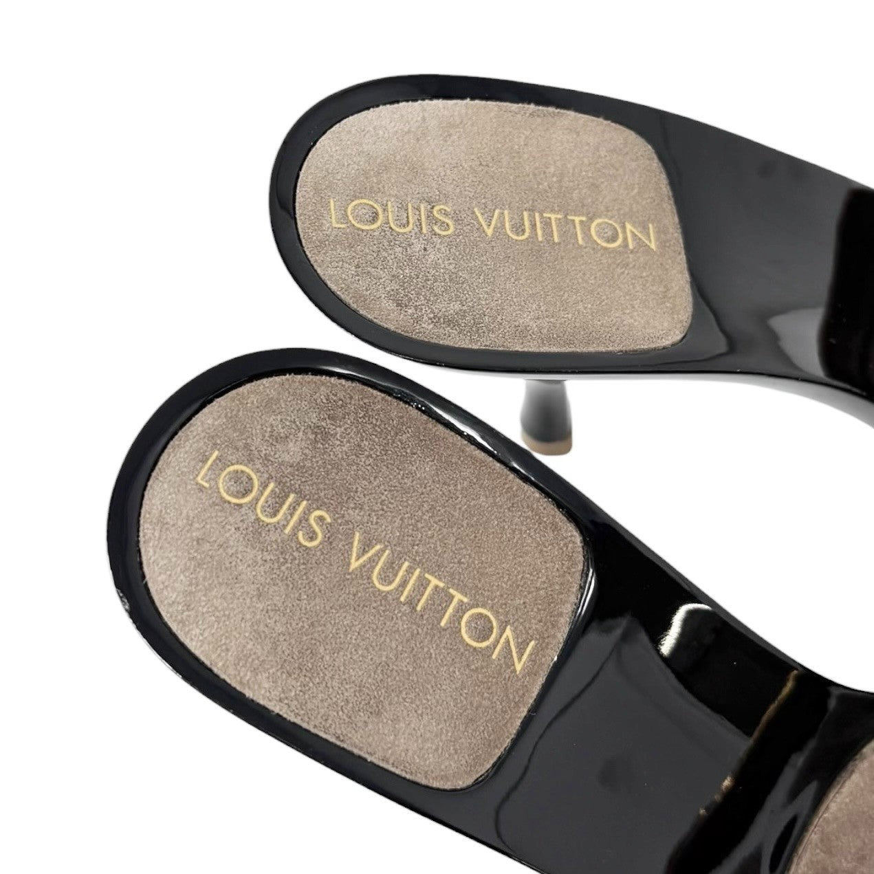 LOUIS VUITTON Vintage Monogram Multicolor Sandals Heels #36.5 Black Brown