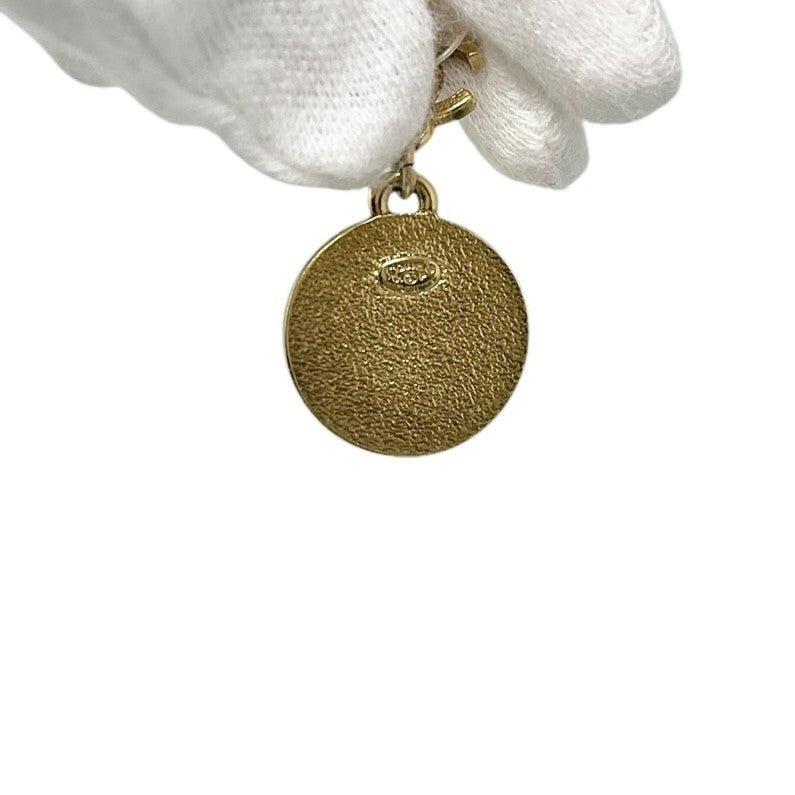 CHANEL Vintage 01P CC Logo Star Studded Earring Gold Orange Accessory