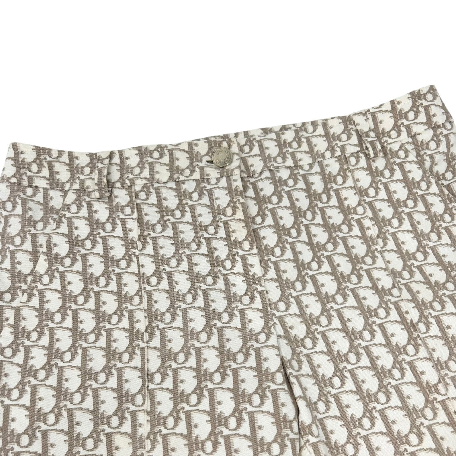 Christian Dior Vintage 2005 Trotter Monogram Pants Bottoms Zip #36 Brown Cotton