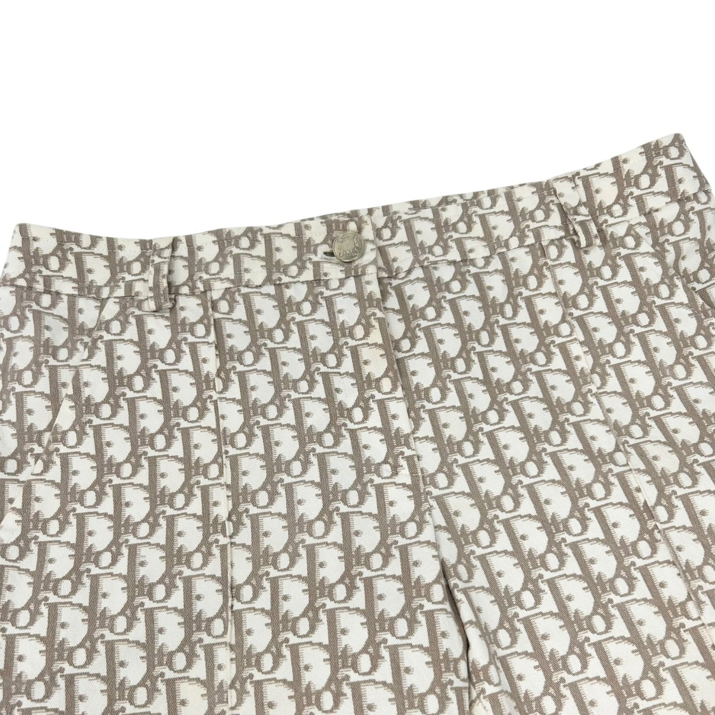 Christian Dior Vintage 2005 Trotter Monogram Pants Bottoms Zip #36 Brown Cotton