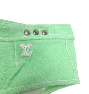 LOUIS VUITTON Vintage LV Logo Swimsuit Bikini #36 Green Polyester RankAB+