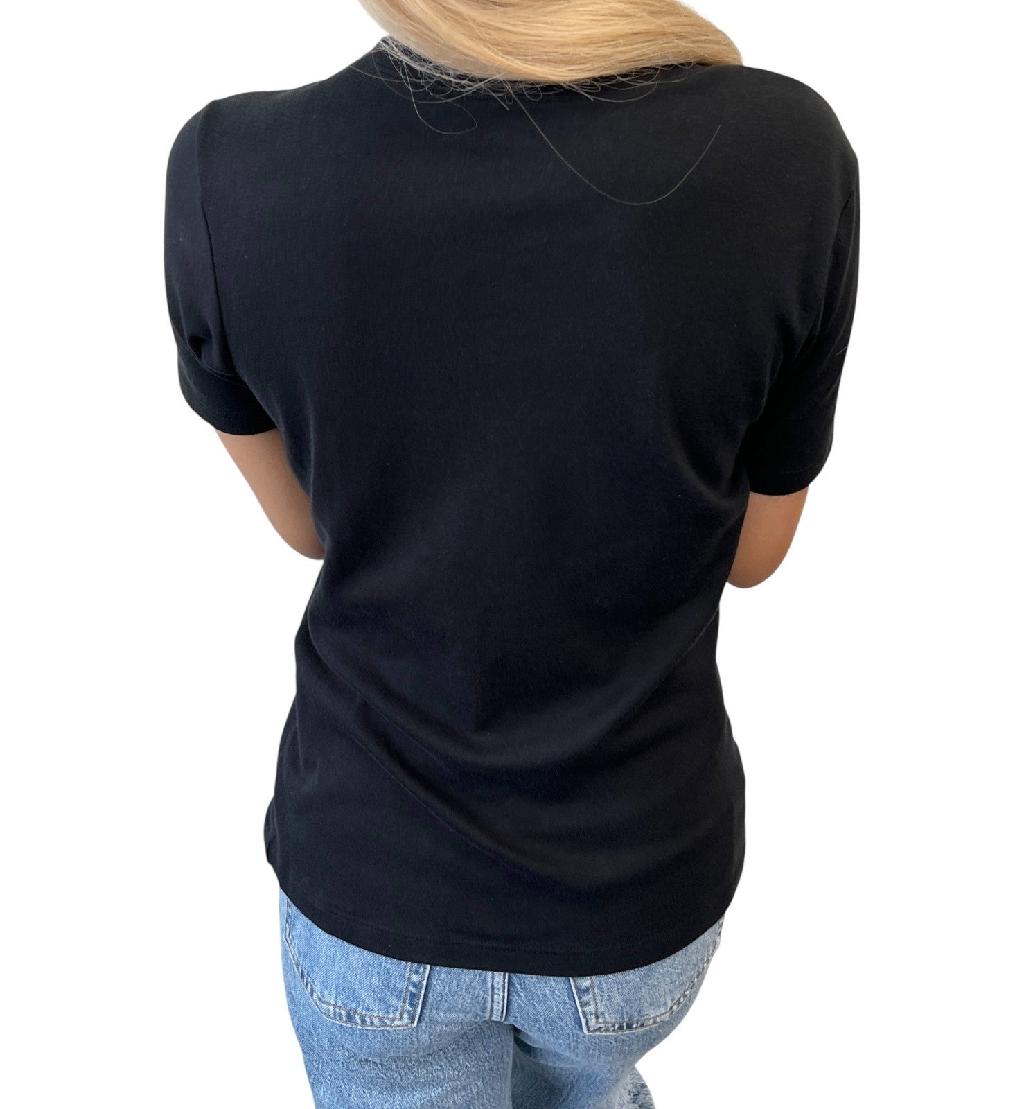 Christian Dior Vintage I Love Heart Big Logo T-shirt #38 Cotton Black White