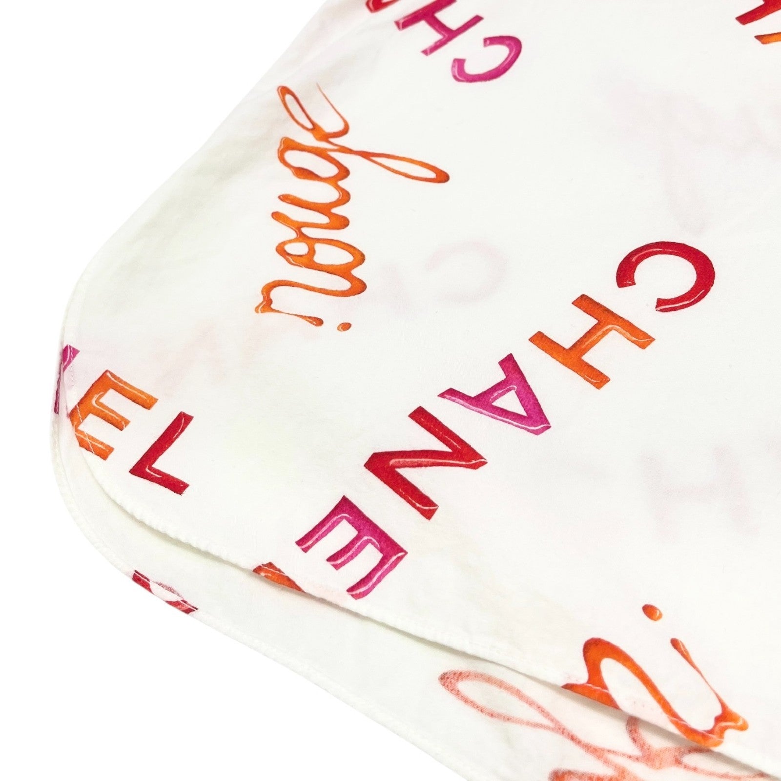 CHANEL Vintage 96P Logo Button Up Shirt Rouge Long Sleeve White Pink Cotton