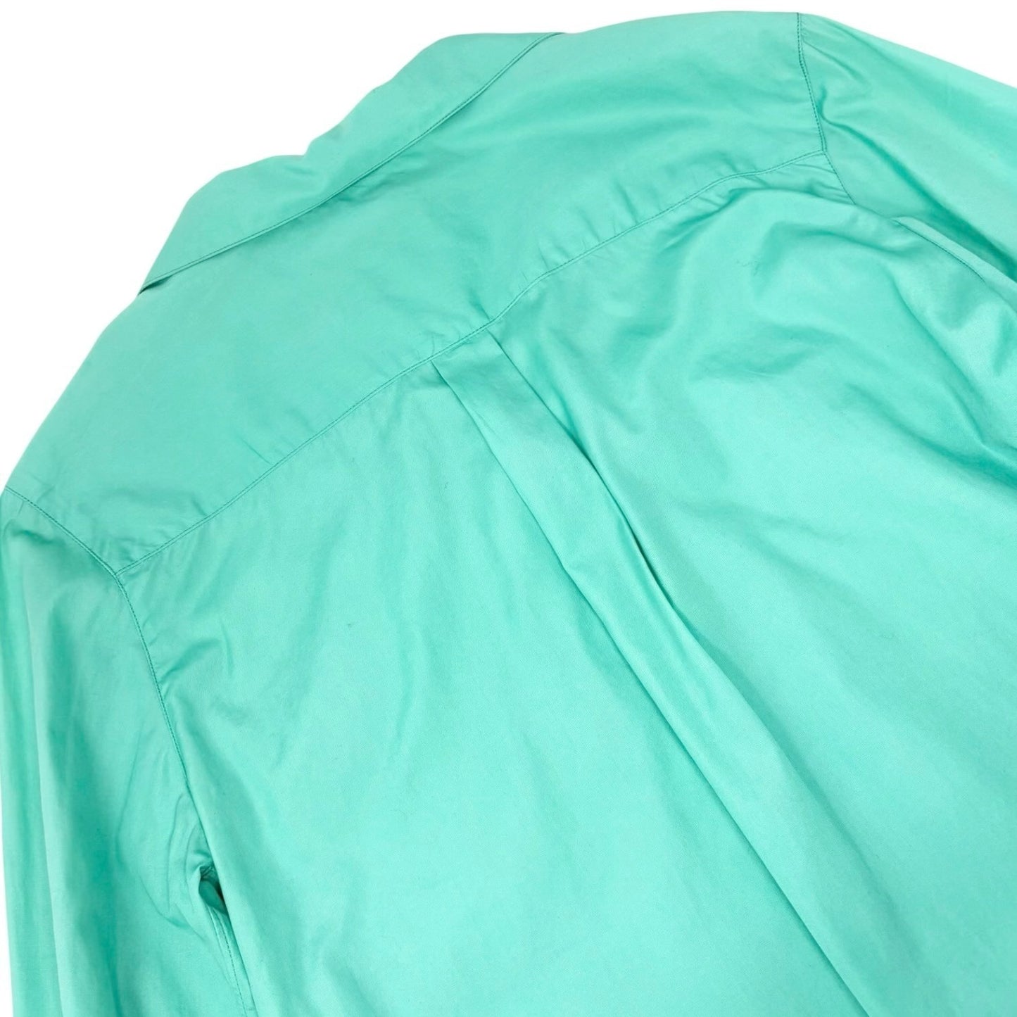 CHANEL Vintage PO4883 CC Logo Shirt Top #38 Button Light Green Gold 902593