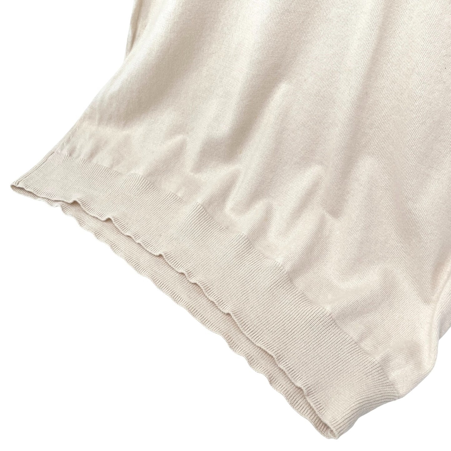 CELINE Vintage Macadam Logo Knit T-shirt Top Pink Beige Cotton 106955
