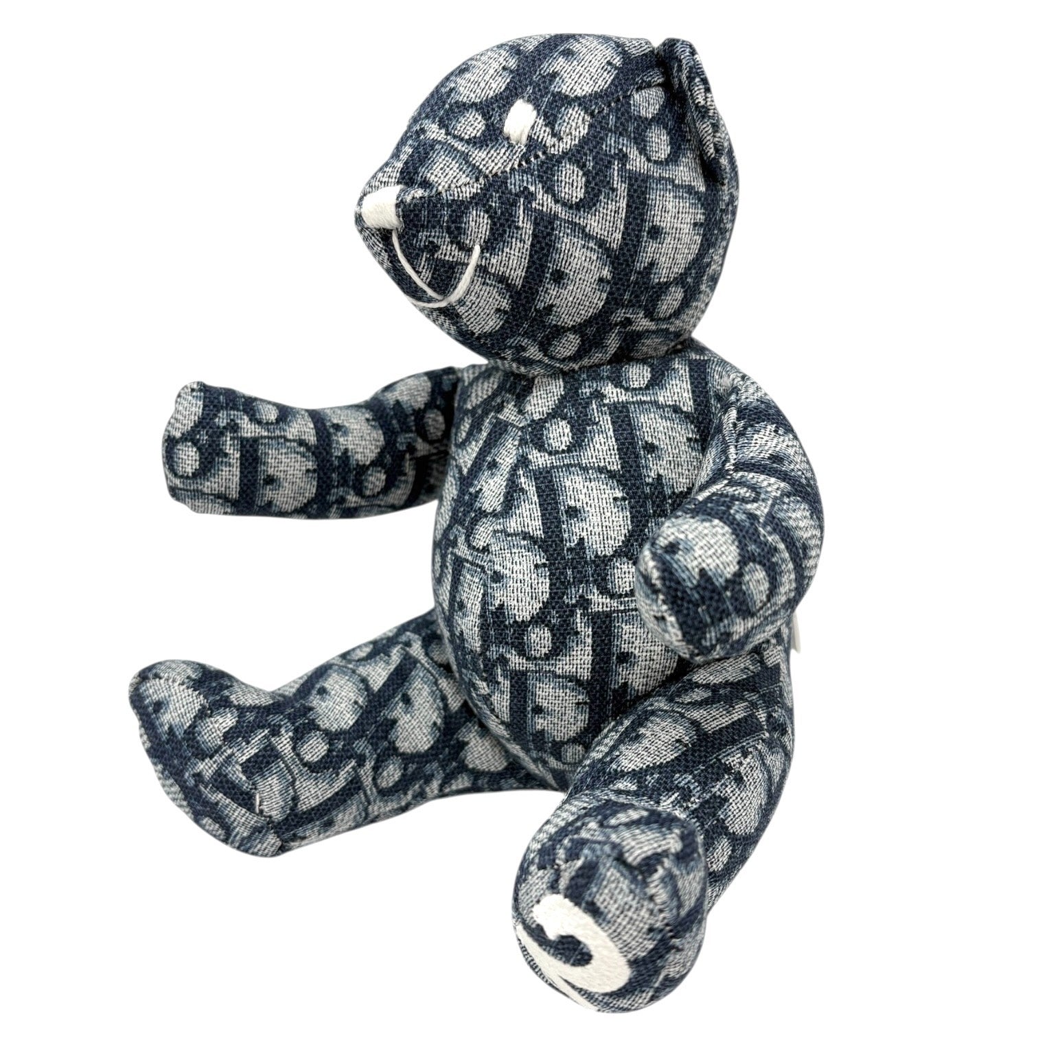 Christian Dior Vintage baby Dior Trotter Monogram Teddy Bear Plush Toy Blue