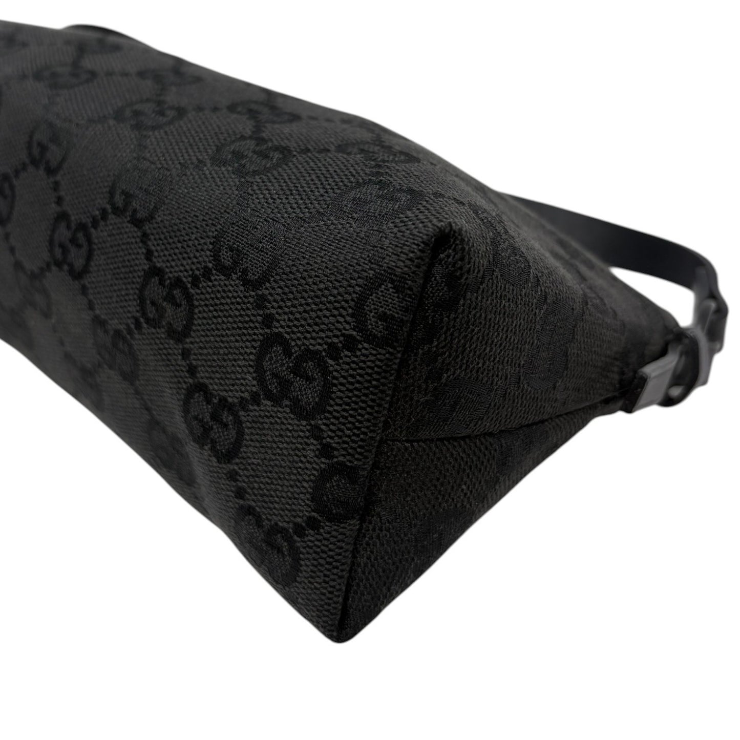 GUCCI Vintage GG Monogram Logo Canvas Mini Shoulder Bag Pochette Black 902035