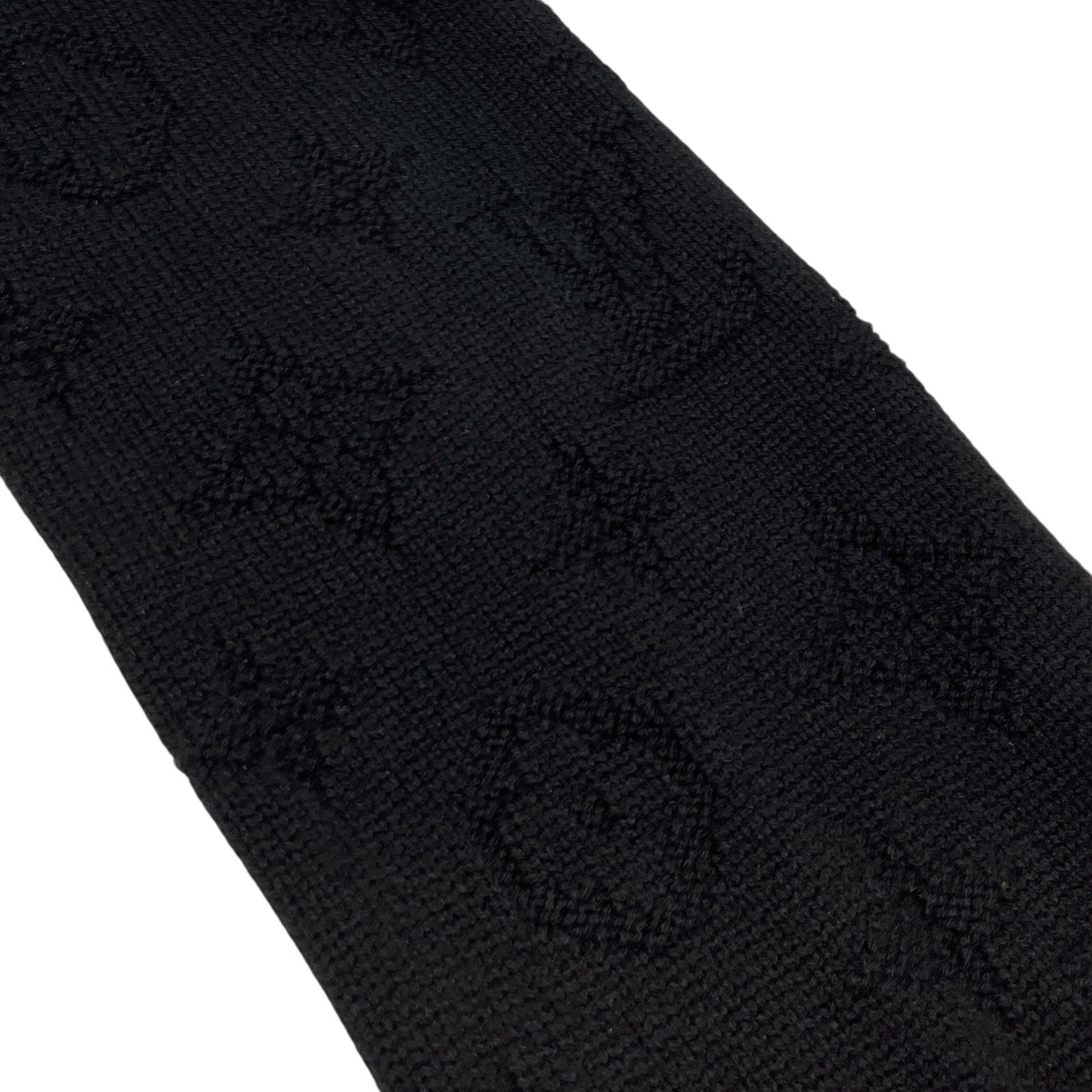 LOUIS VUITTON Vintage LV Monogram Logo Knit Scarf Shawl Wrap Fur Black Cashmere