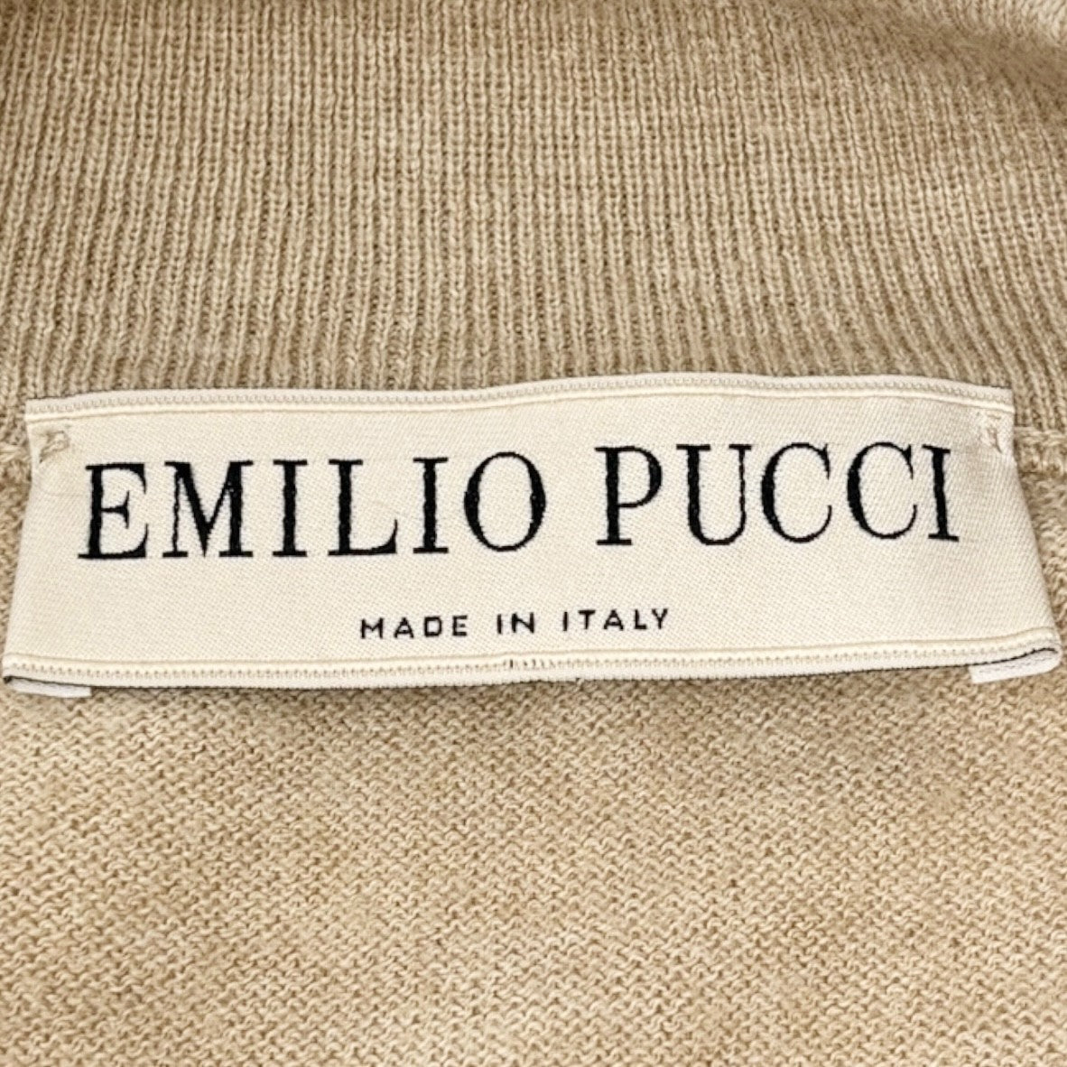 EMILIO PUCCI Vintage Logo Zipped Jacket #XS Beige Pink Light Brown Silk Wool