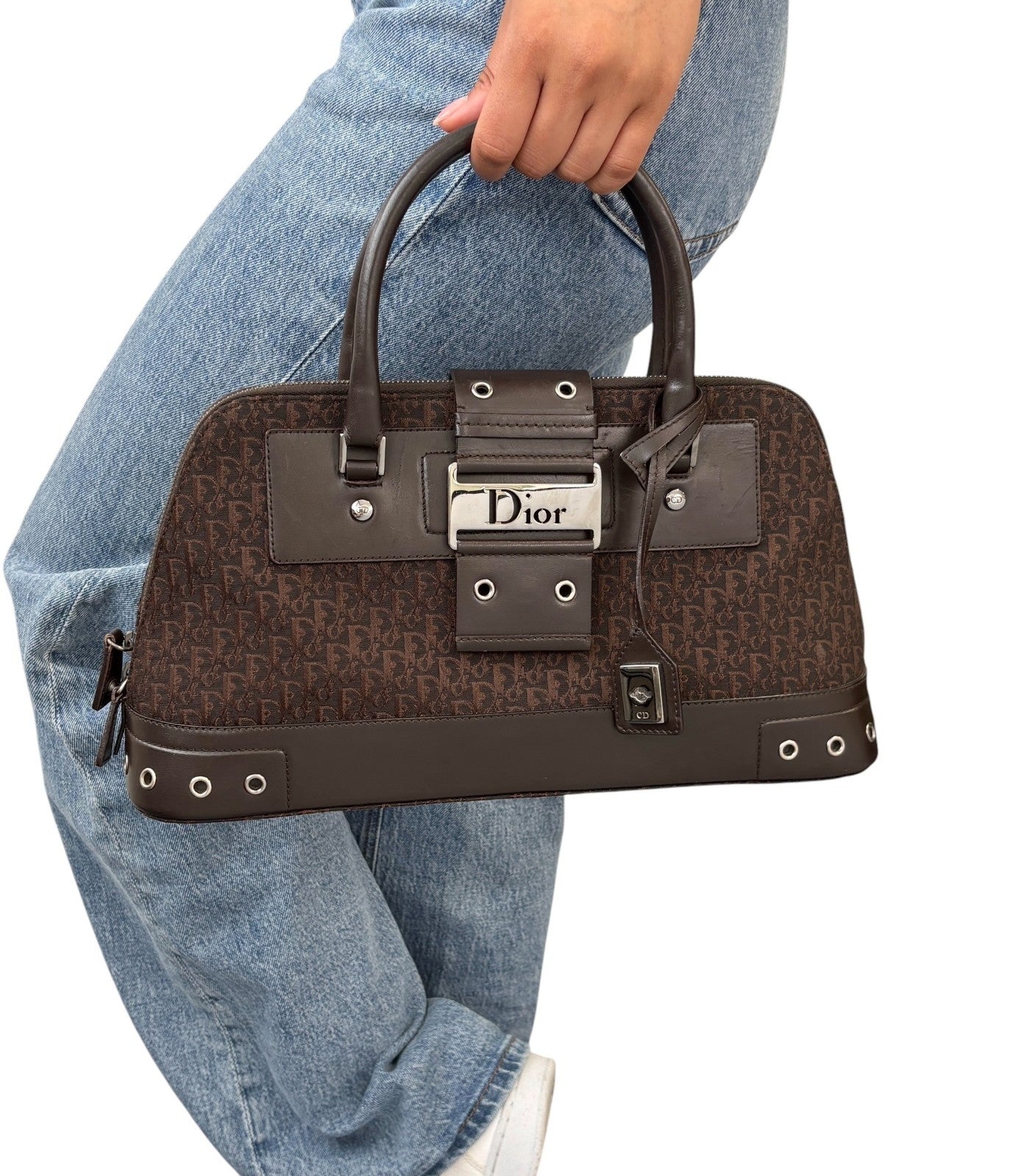 Christian Dior Vintage Trotter Monogram Street Chic Uptown Bag Brown 902077