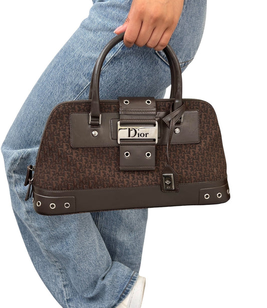 Christian Dior Vintage Trotter Monogram Street Chic Uptown Bag Brown 902077