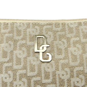 DOLCE&GABBANA Vintage DG Monogram Pochette Shoulder Bag Beige Cotton RankAB+