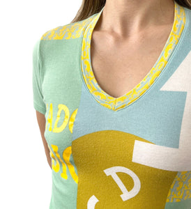 Christian Dior Vintage 2005 J'ADORE Logo T-shirt Top #36 Cotton Multicolor