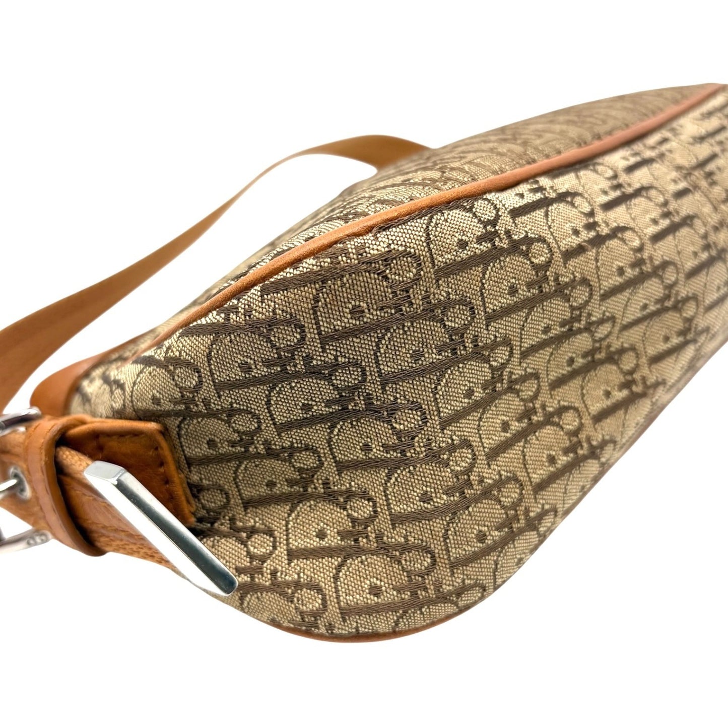 Christian Dior Vintage 2005 Trotter Monogram Street Chic Shoulder Bag Brown