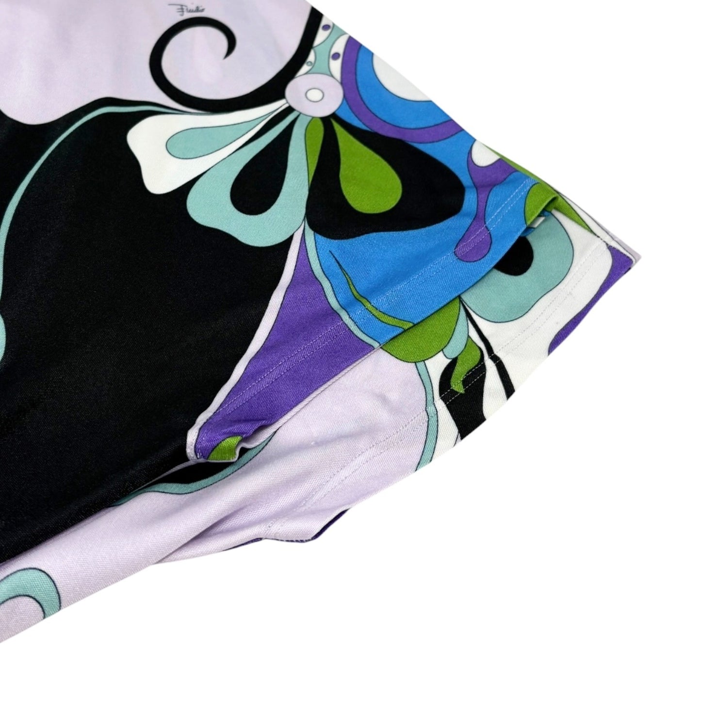 EMILIO PUCCI Vintage Logo Multicolor Abstract Print Dress #38 Blue 902418