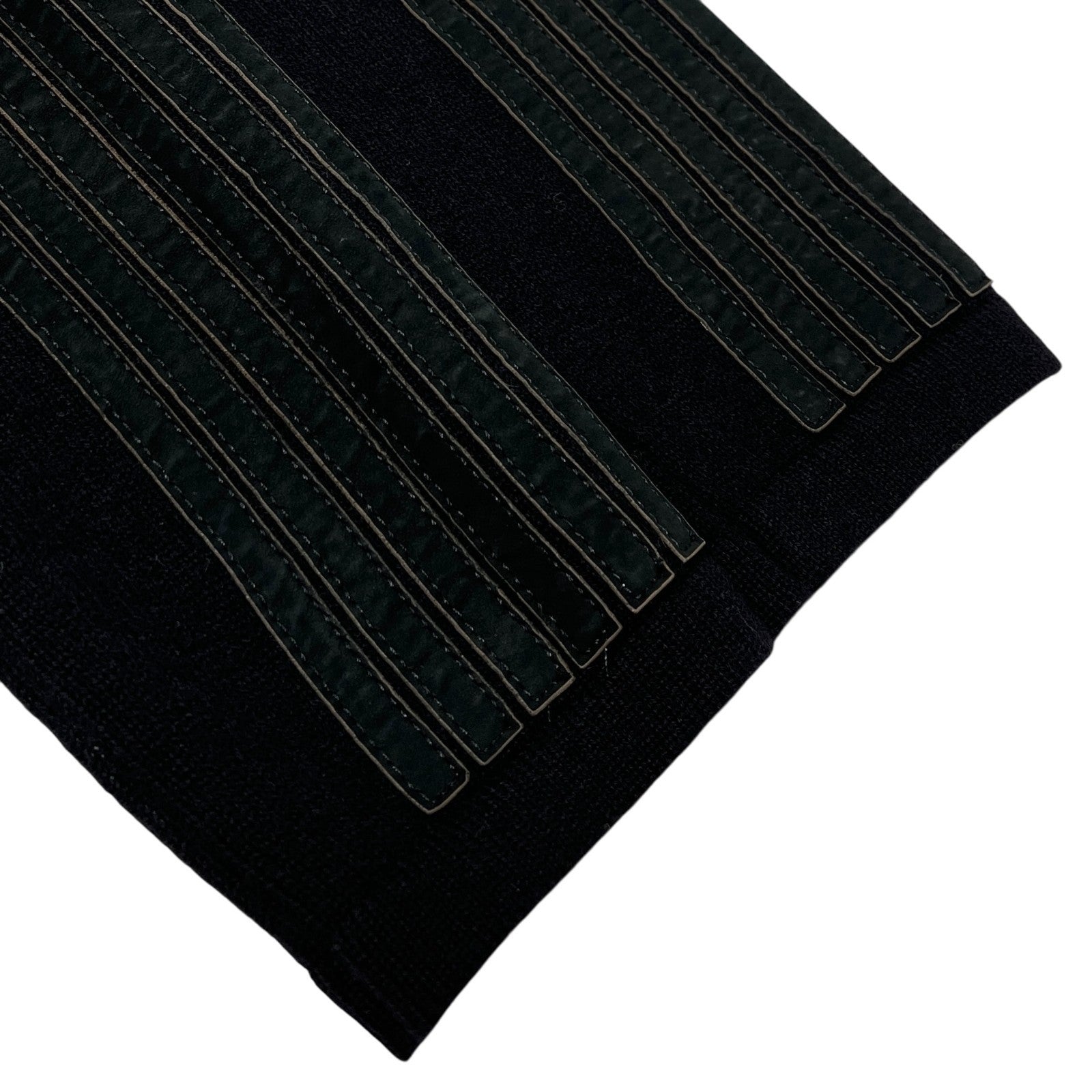 CHANEL Vintage P42169 CC Logo Turtleneck Knit Sweater Top #34 Stripe Black Wool