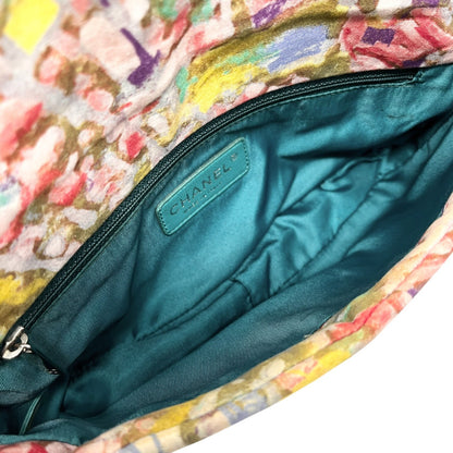 CHANEL Vintage CC Quilted Watercolor Flap Chain Shoulder Bag Blue Canvas 902907