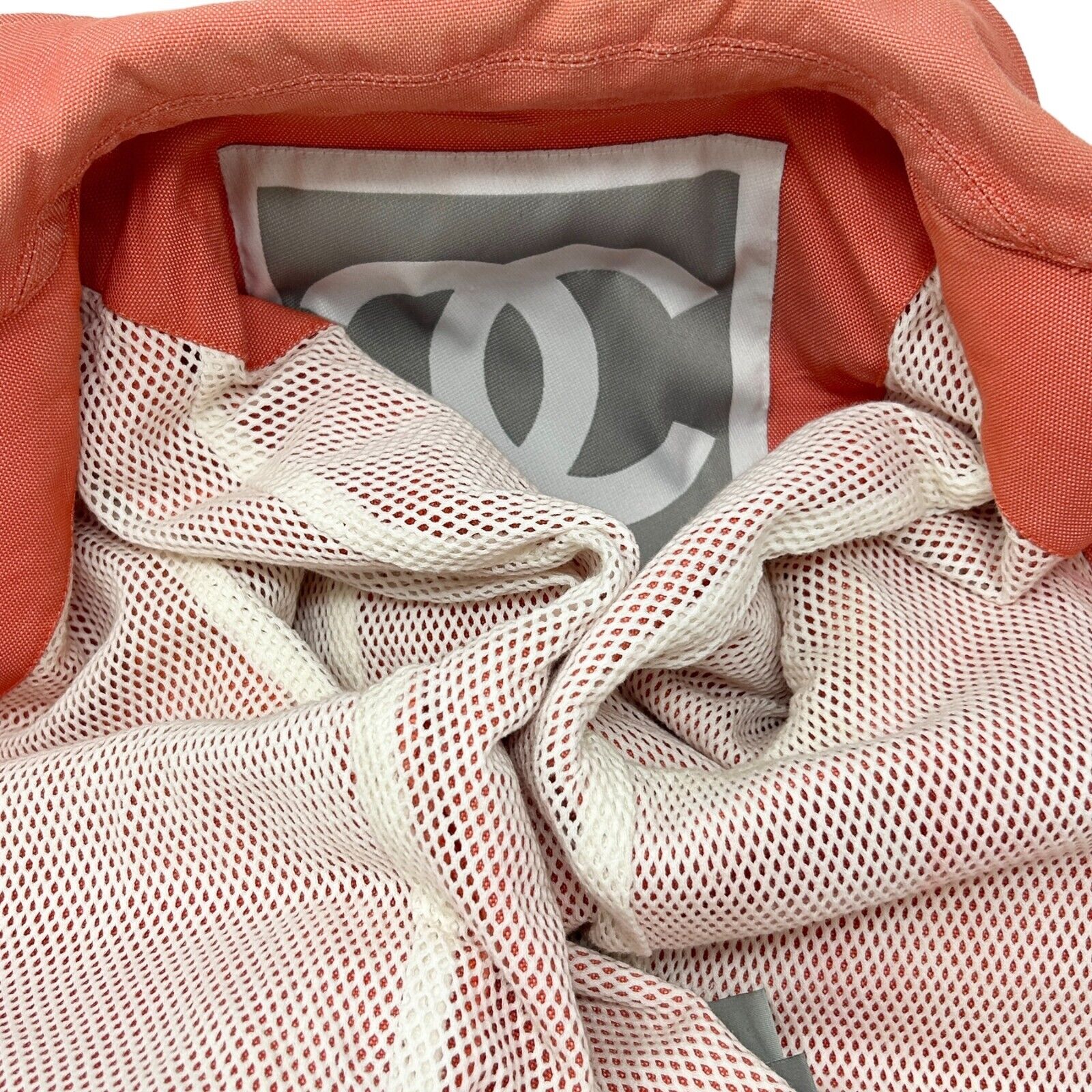 CHANEL Sport 02S Vintage Coco Mark Zipped Jacket #38 Orange Cotton RankAB+