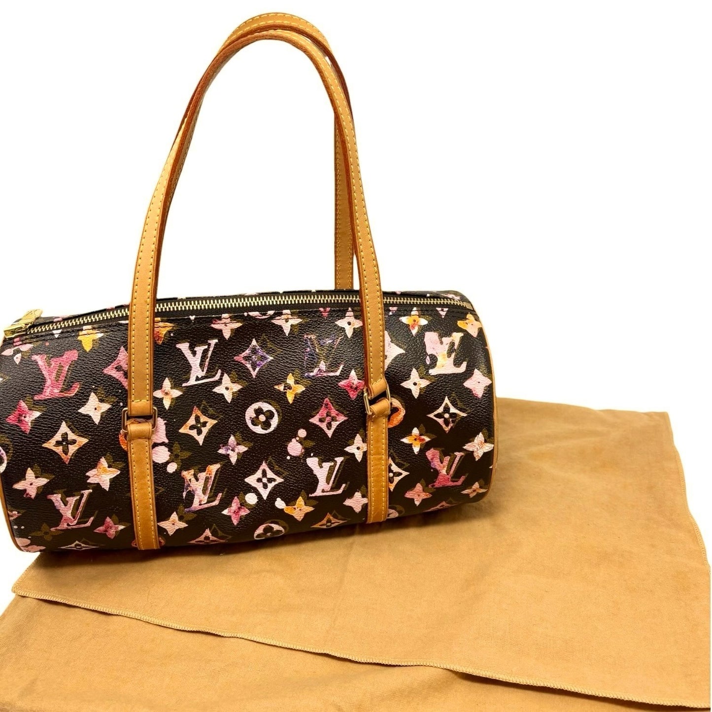 LOUIS VUITTON Vintage M95753 Monogram Watercolor Papillon Shoulder Bag Leather
