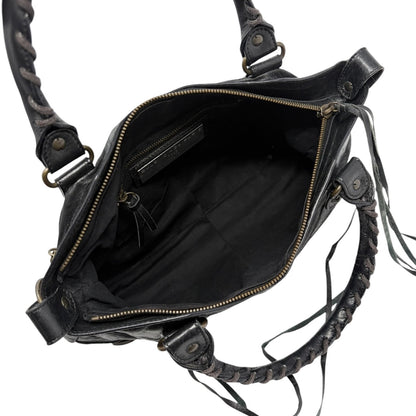 Balenciaga Vintage Classic City Logo 2way Shoulder Leather Bag Black 902461