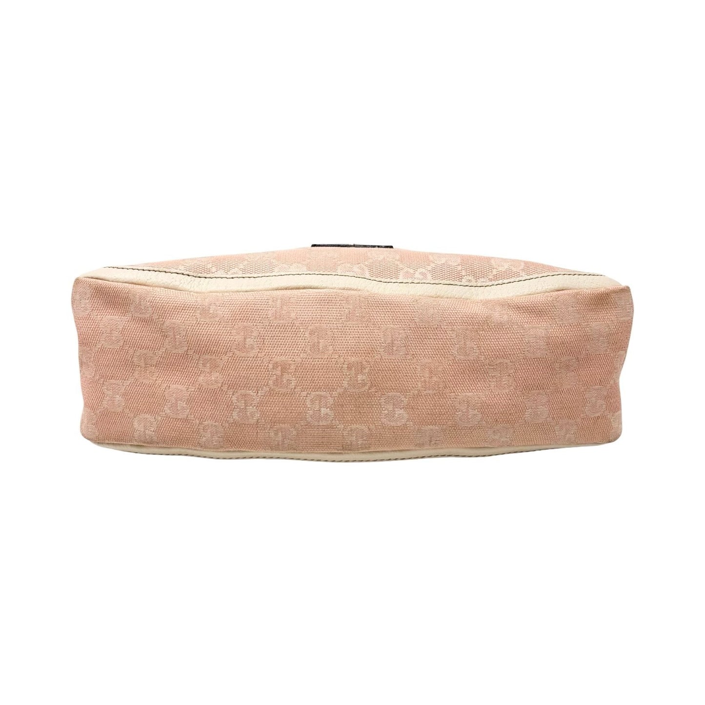 GUCCI Vintage GG Monogram Abbey Shoulder Bag Pochette Pink White Canvas 901804