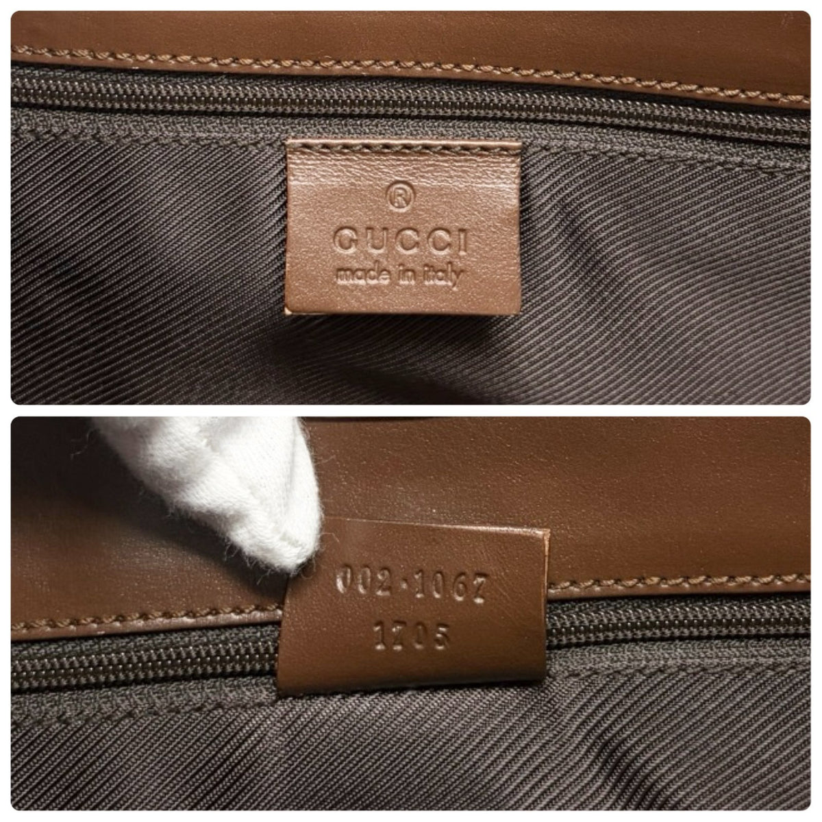 GUCCI Vintage Jackie GG Monogram Shoulder Bag Beige Brown Canvas 902460