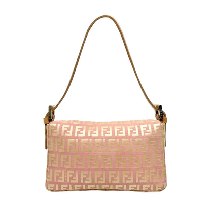 FENDI Vintage Zucchino Mamma Baguette Mini Bag Pochette Pink Beige 901893