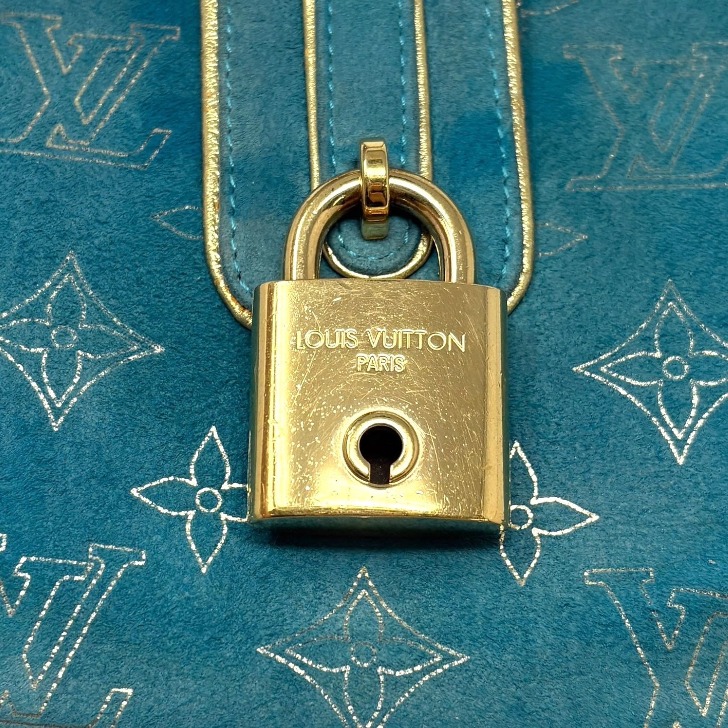 LOUIS VUITTON Vintage Monogram Extraordinary Theda PM Bag Turquoise 902025