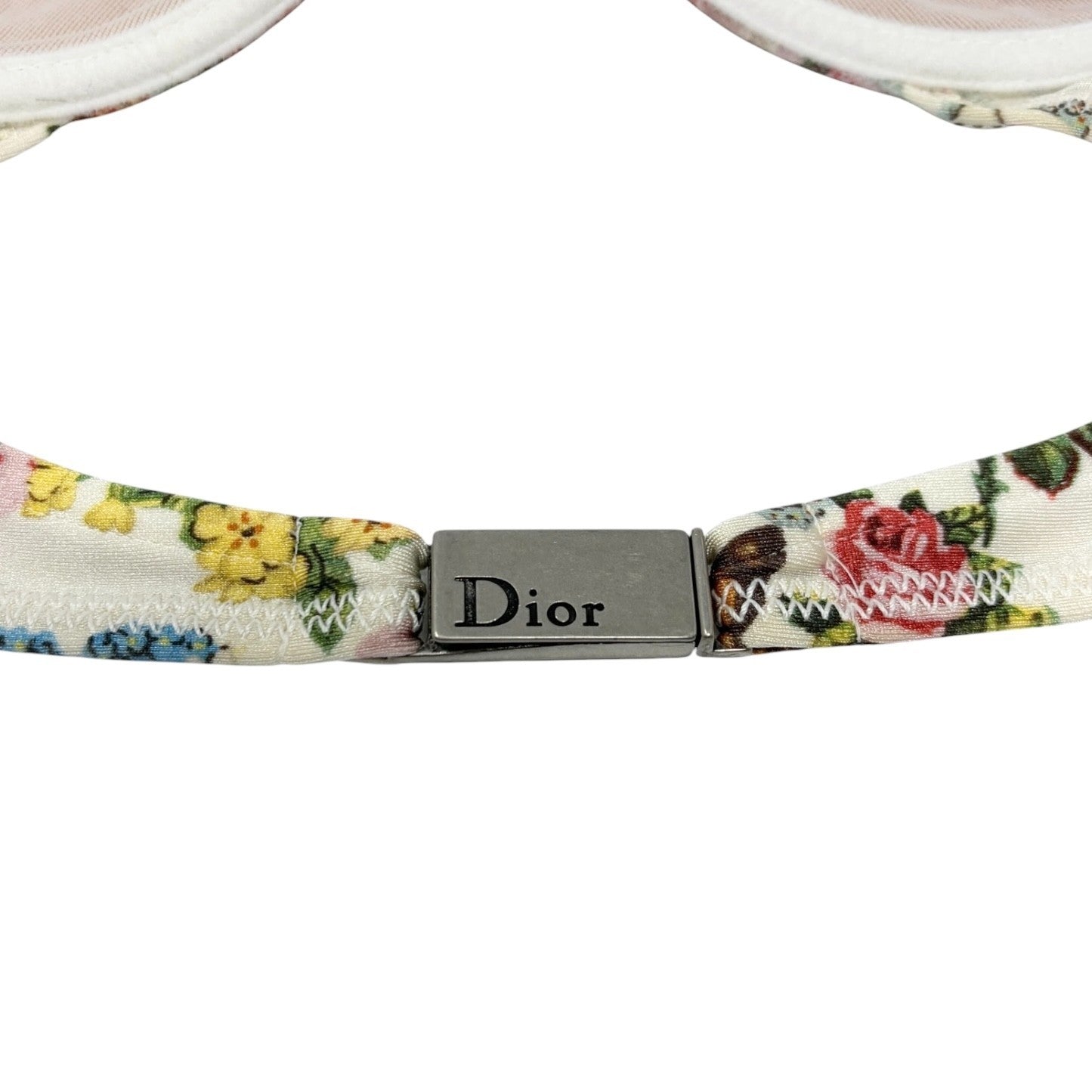Christian Dior Vintage D-Charm Flower Bikini Swimwear Multicolor White 106951